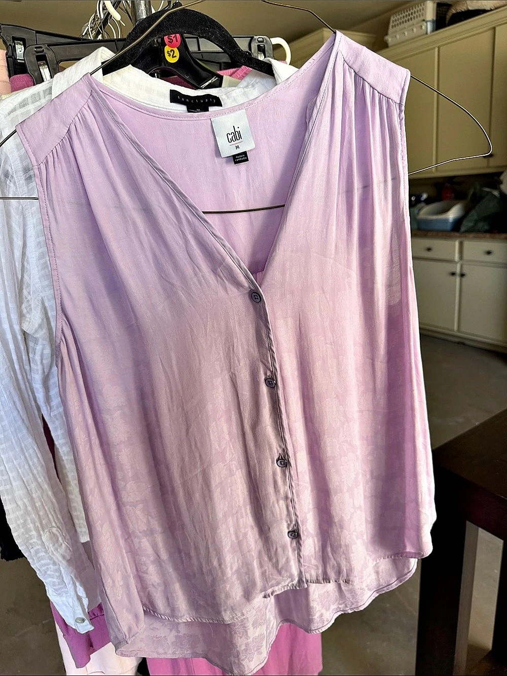 cabi Bouquet Top Sleeveless Blouse Pink Size Medium